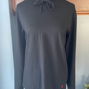 Ralph Lauren Black Long Sleeve Lightweight Hoodie in S‎